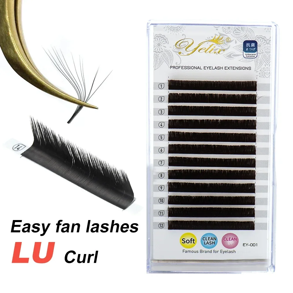 Yelix Easy Fanning Individual Eyelash Extensions Mega Volume Lashes Easy Fan Eyelash Natural Professional Eyelashes For Building