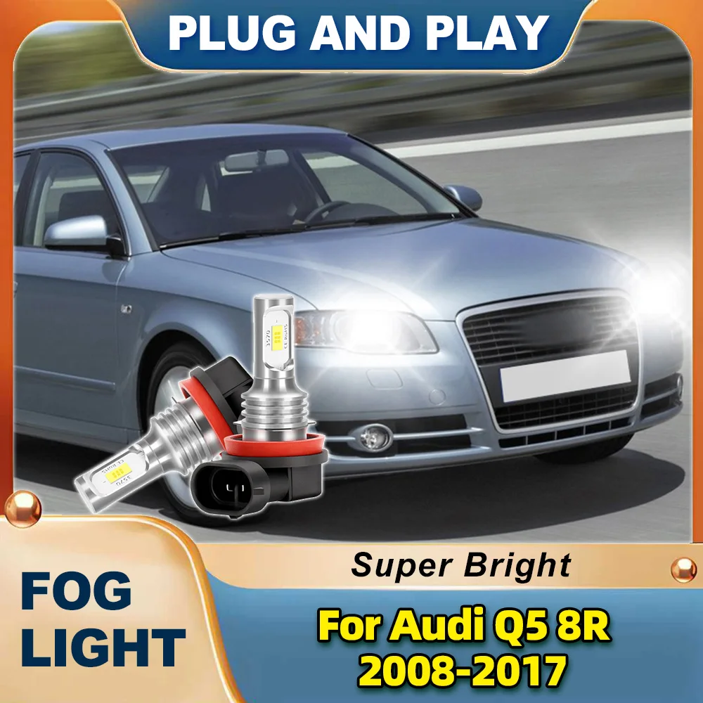 

2PCS 12V Mini Size H11 LED Fog Light Bulb Car lamp 6000K White High Bright For Audi Q5 8R 2008-2017 Plug and Play