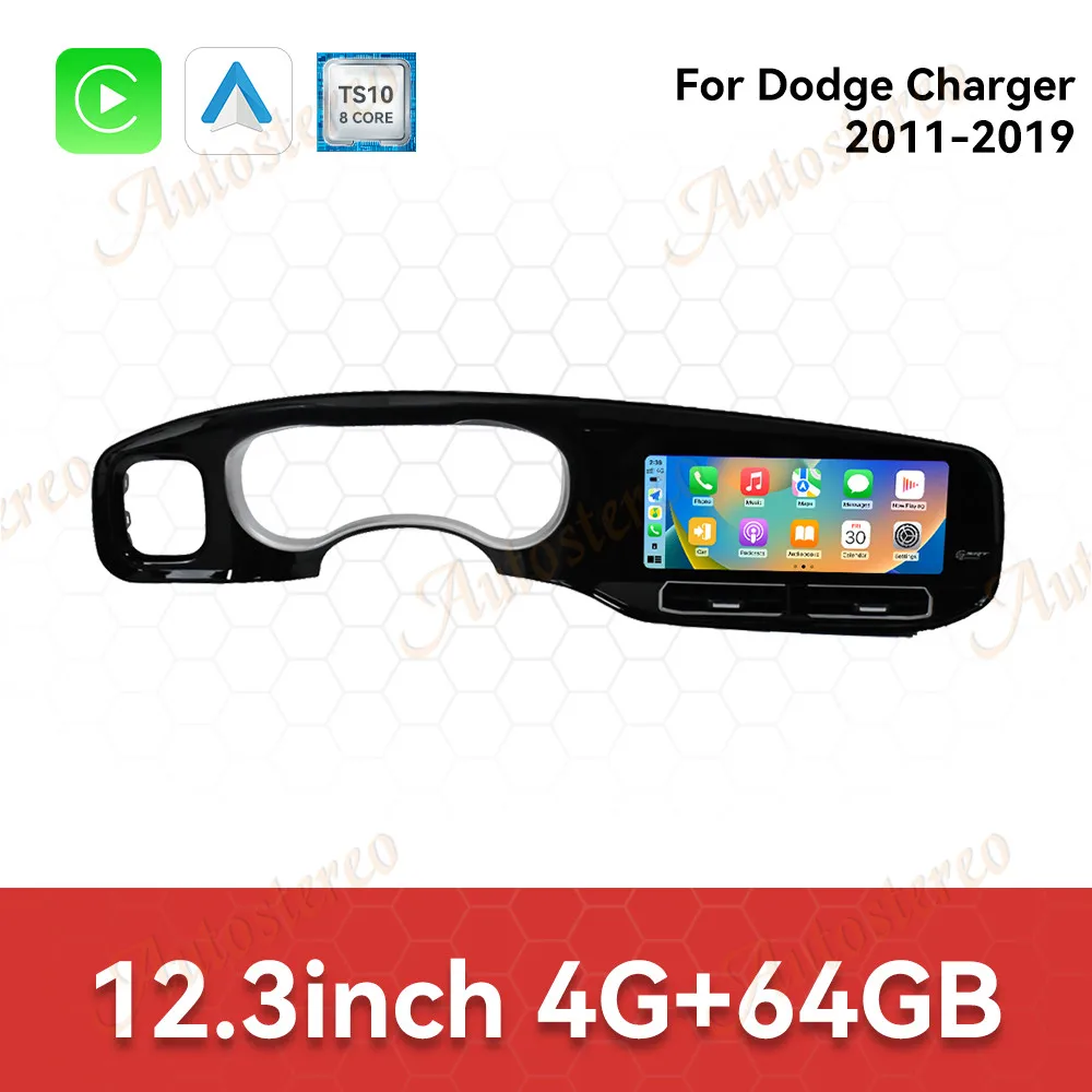 12.3 Inch For Dodge Charger 2011-2019 Car Touch Screen Android 13 Stereo Radio Bluetooth5.0 Wireless GPS Navigation Accessories