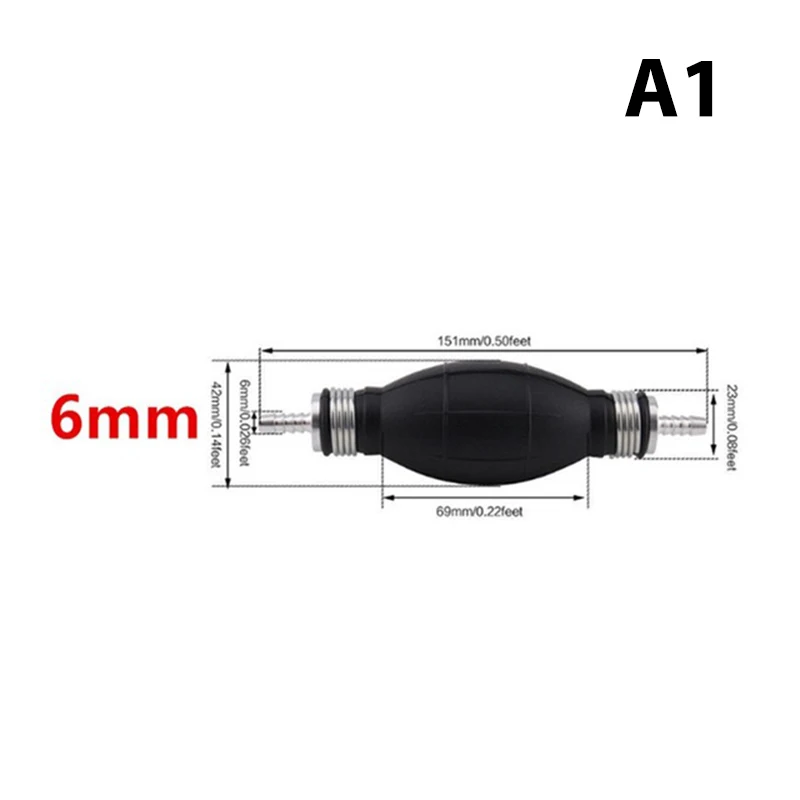 6mm/8mm/10mm/12mm Hand Brandstofpomp Lijn Rubber Aluminium Hand primer Lamp diesel olie overdracht benzine voor Auto Boot Marine Buitenboordmotor