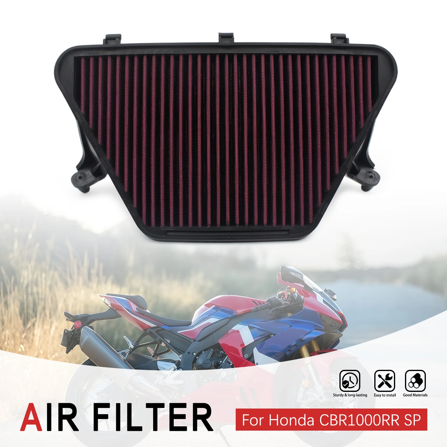 Motorcycle High Flow Air Filter Engine Element Accessories For Honda CBR1000RR SP CBR 1000 RR SP 2021 2022 2023 17210-MKR-D10