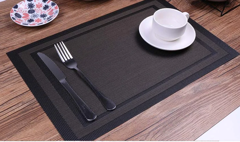 New 4 Pcs/set Home Modern Elegant PVC Placemat Dining Table Mat Cafe Anti-slip Hot Placemats Bowl Pad Cup Mat Table Coasters