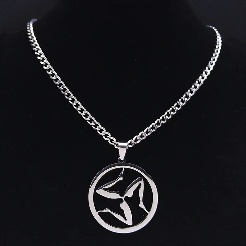 Greek Triskelion Triskele Pendant Irish Necklaces Stainless Steel Ancient Symbol Sicily Necklace Teen Wolf Jewelry Gift N3387S03 - view 5