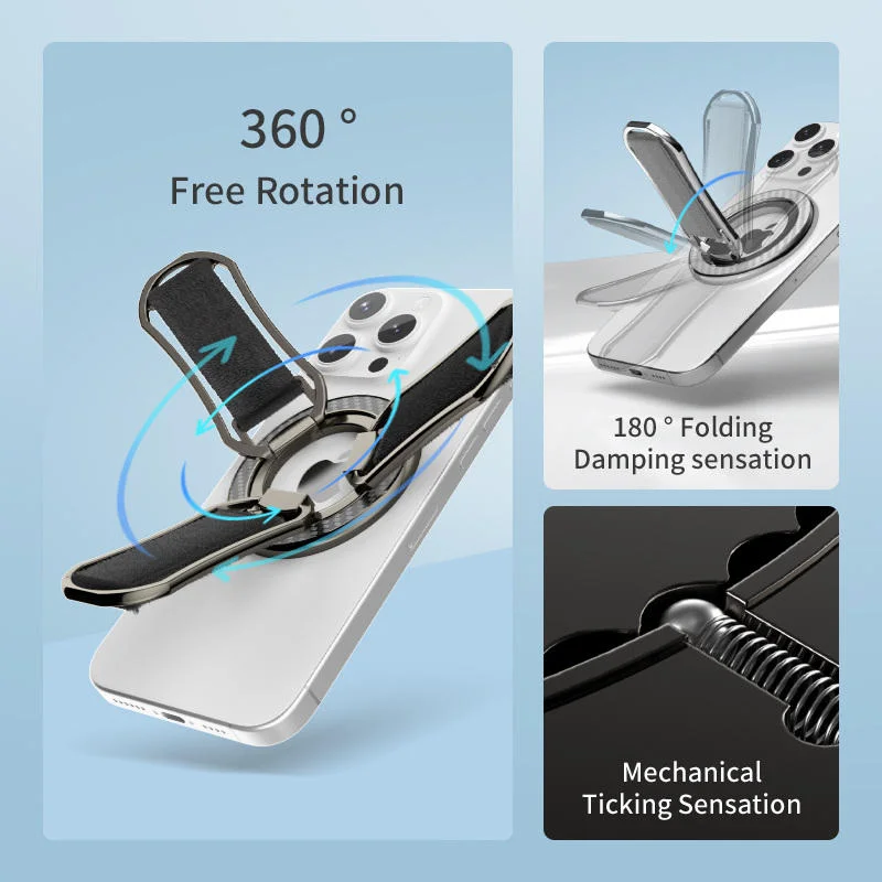 Magnetic Phone Ring Holder Foldable 360° Rotating - Strong N52 Magnet for iPhone 16/15 Pro Samsung S24, Universal Phone Stand