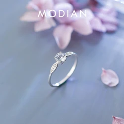 Modian-Anillo de Plata de Ley 925 con circonita AAA para mujer, sortija de compromiso, accesorios de joyería fina