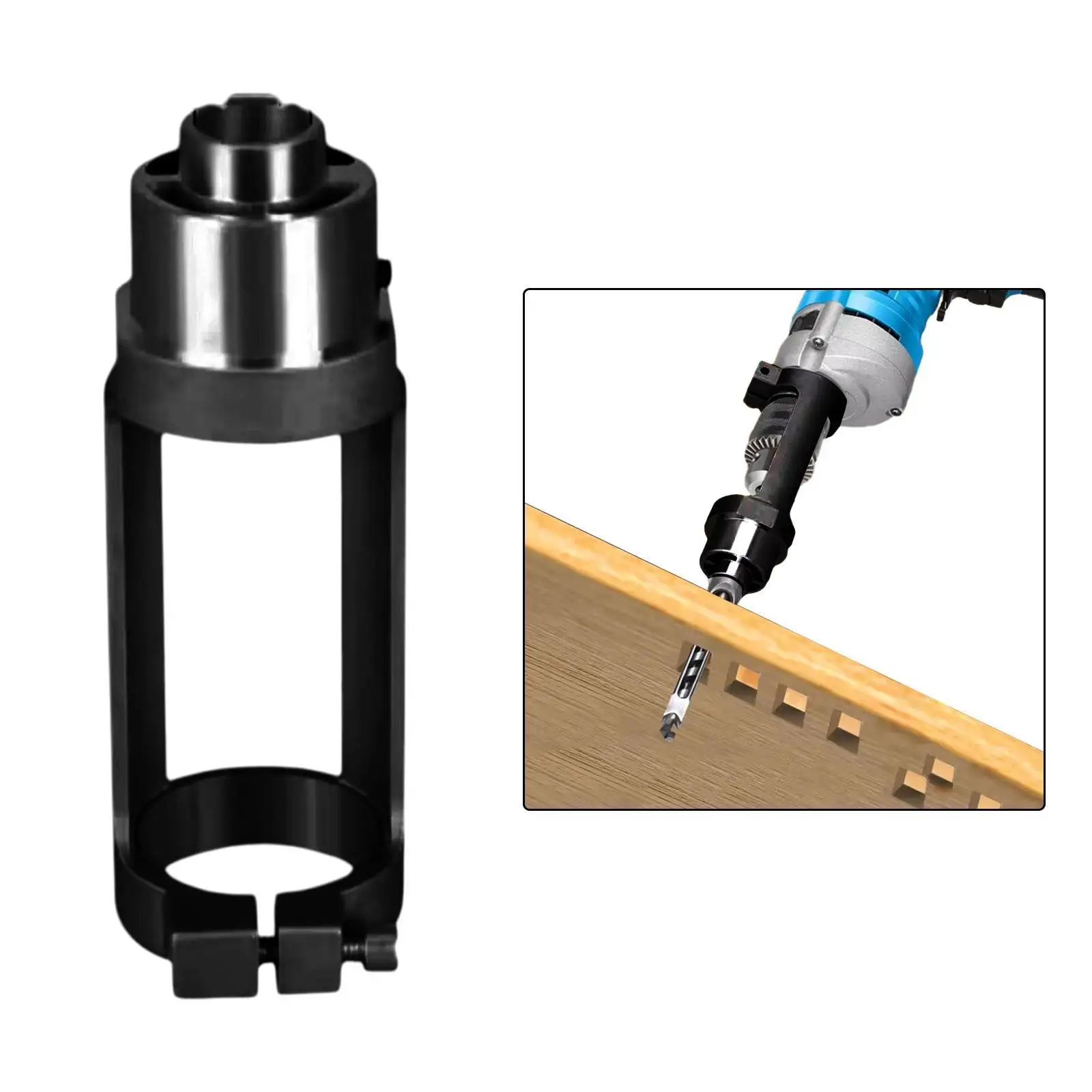 Square Hole Drill Fixed Bracket Easy to Install Attachment Accessory Efficient Woodworking Tool for Mortise and Tenon Joints