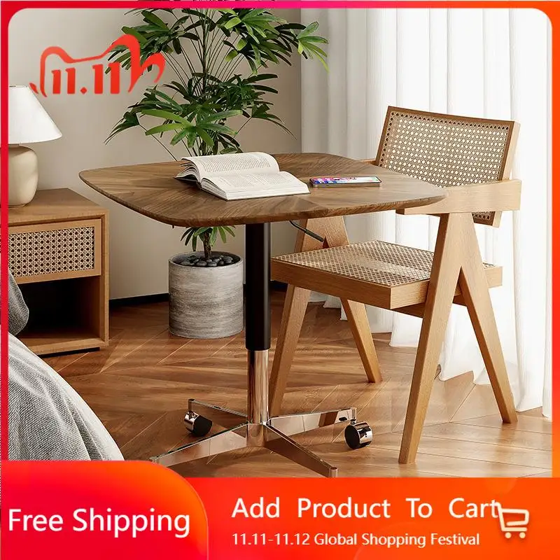 

Регулируемый круглый журнальный столик, деревянный современный дизайнерский стоячий журнальный столик, эстетичная компактная мебель Couchtisch, постмодернистская мебель