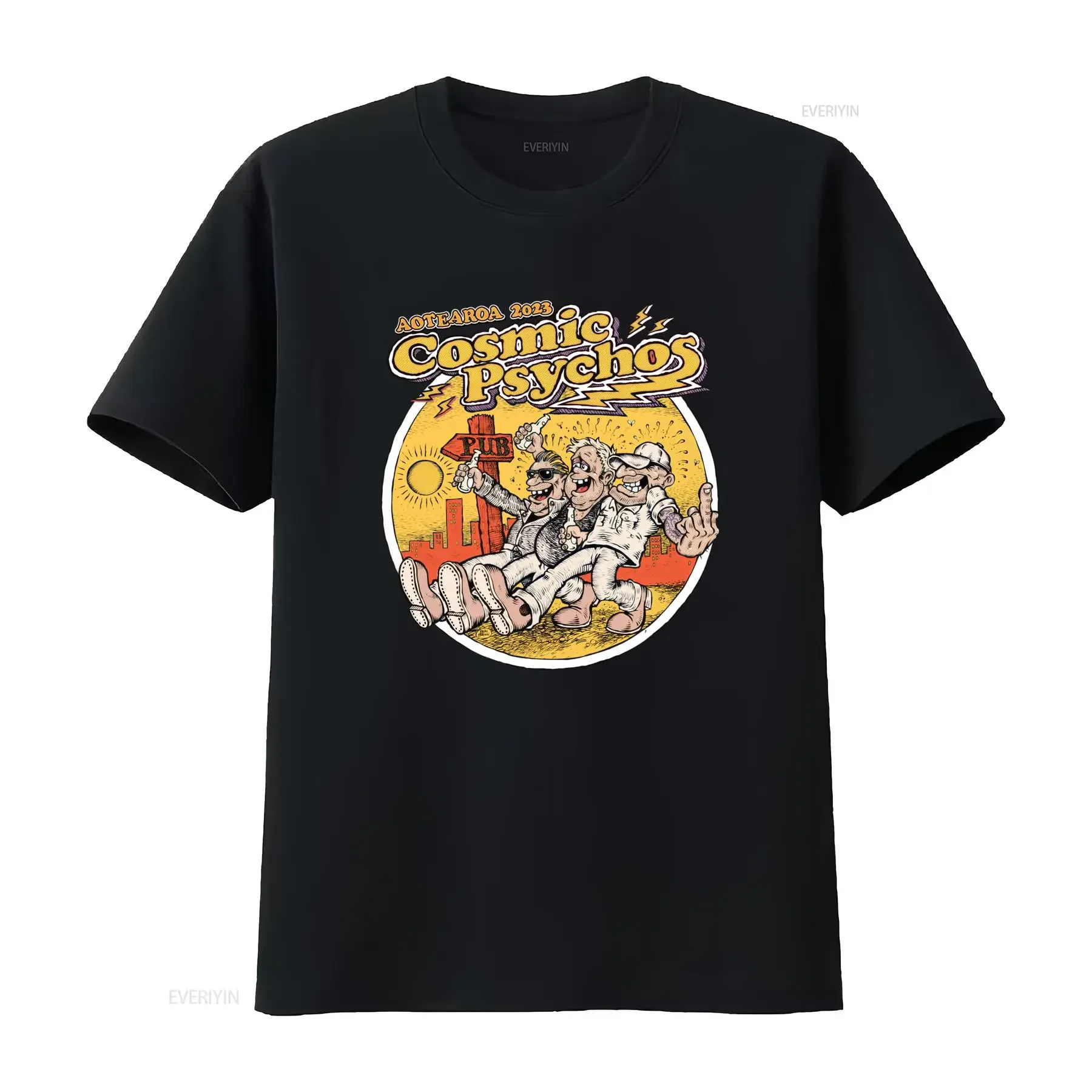 Cosmic Psychos Band Live Concert T Shirt Orange Full Size S 5XL vintage Washed Stretched graphic Versatile Stylish Slightly