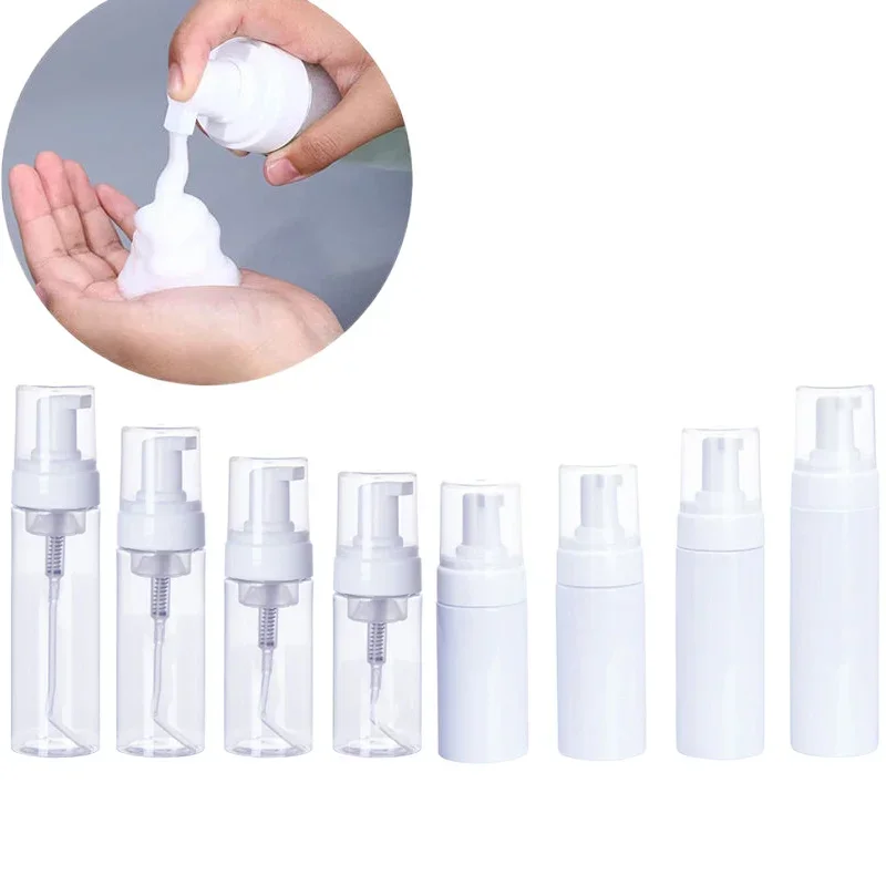 24 Uds 30/50/60/80/100/150/200ml botellas vacías con bomba de espuma de plástico contenedor de espuma portátil para limpiador Facial champú lavado corporal