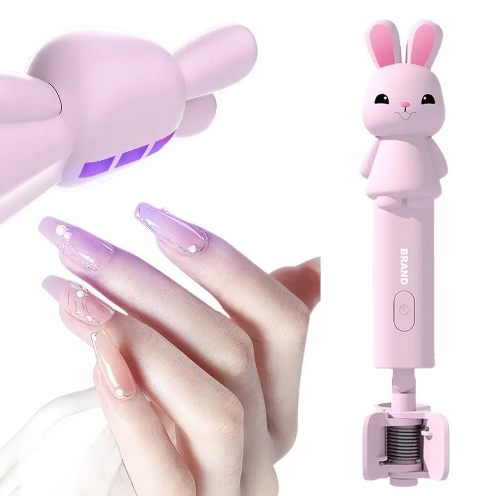 

Adjustable Portable Nail Dryer Lamp Cute Rabbit Shape 3 LED Lights Nail Dryer Machine Wearable Quick Drying