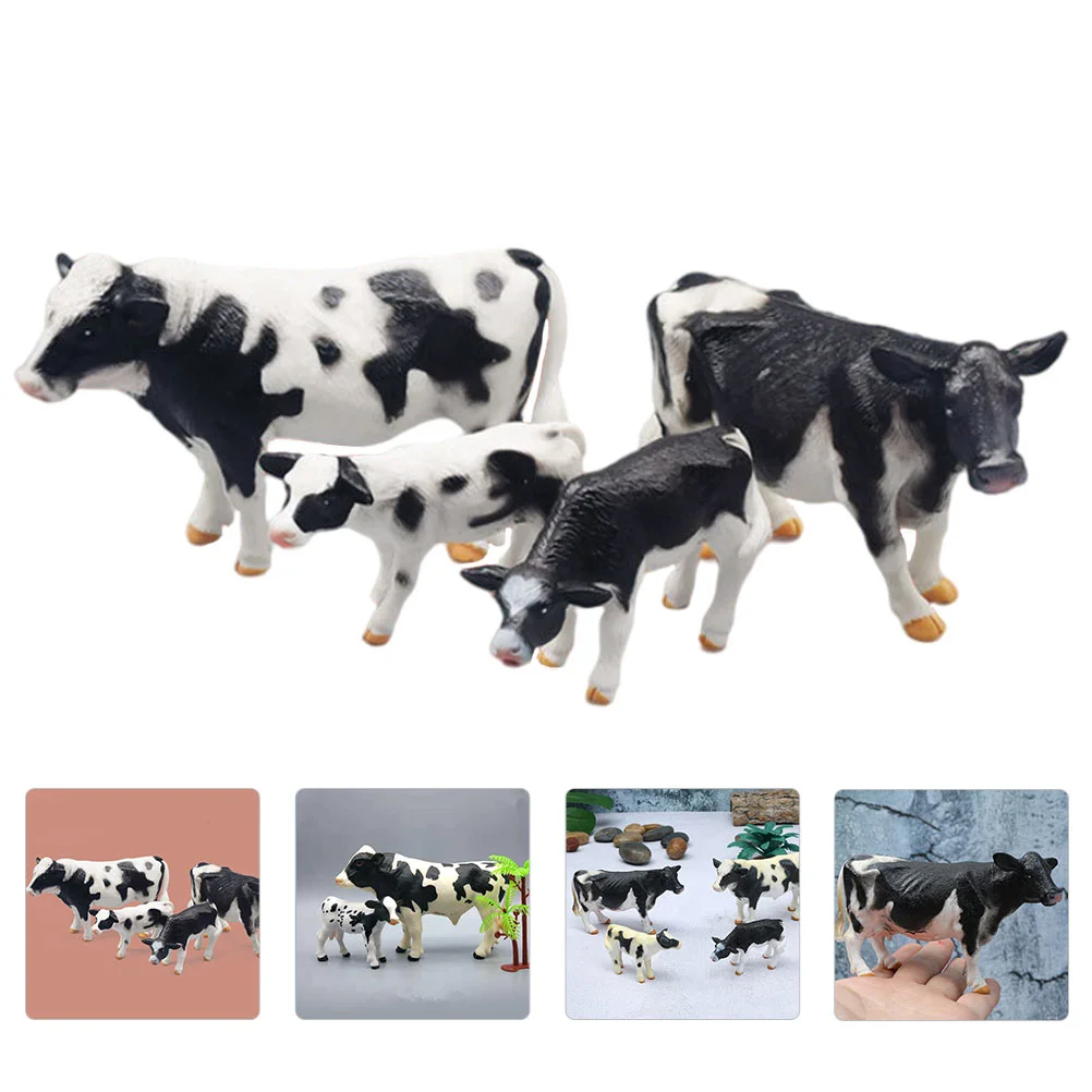 Cow Model Simulation Adornments Animal Toys Desktop Pvc Models Children Parent-child Children’s