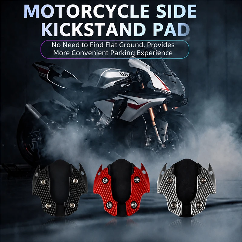 SEAMETAL Scooter Motorbike Extension Foot Pad Support Plate Aluminum Alloy Side Stand Motorcycle Kickstand Extender Foot Pad