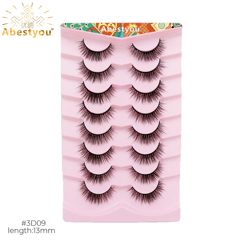 Abestyou Lash Tech Makeup 12-20mm 8 par 3d naturalne długie delikatne skrzydlate Manga przedłużanie rzęs sztuczne rzęsy hurtownia luzem