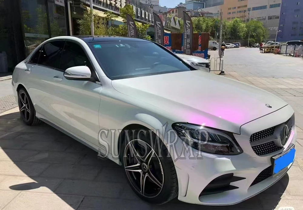 

Matte White to Purple Car Wrap Vinyl Film 2025 Trending DIY Color-Shifting Vehicle Wrapping Anti-Fade Auto Sticker for Hatchback
