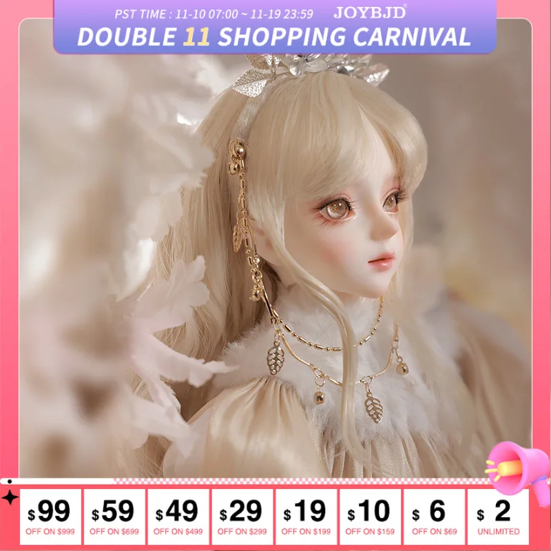 

BJD Doll Yican 1/4 Cai Body Resin Doll Of Queen of Flowers Wearing Corolla And Champagne-Colored Gauze Gown Gift Toys