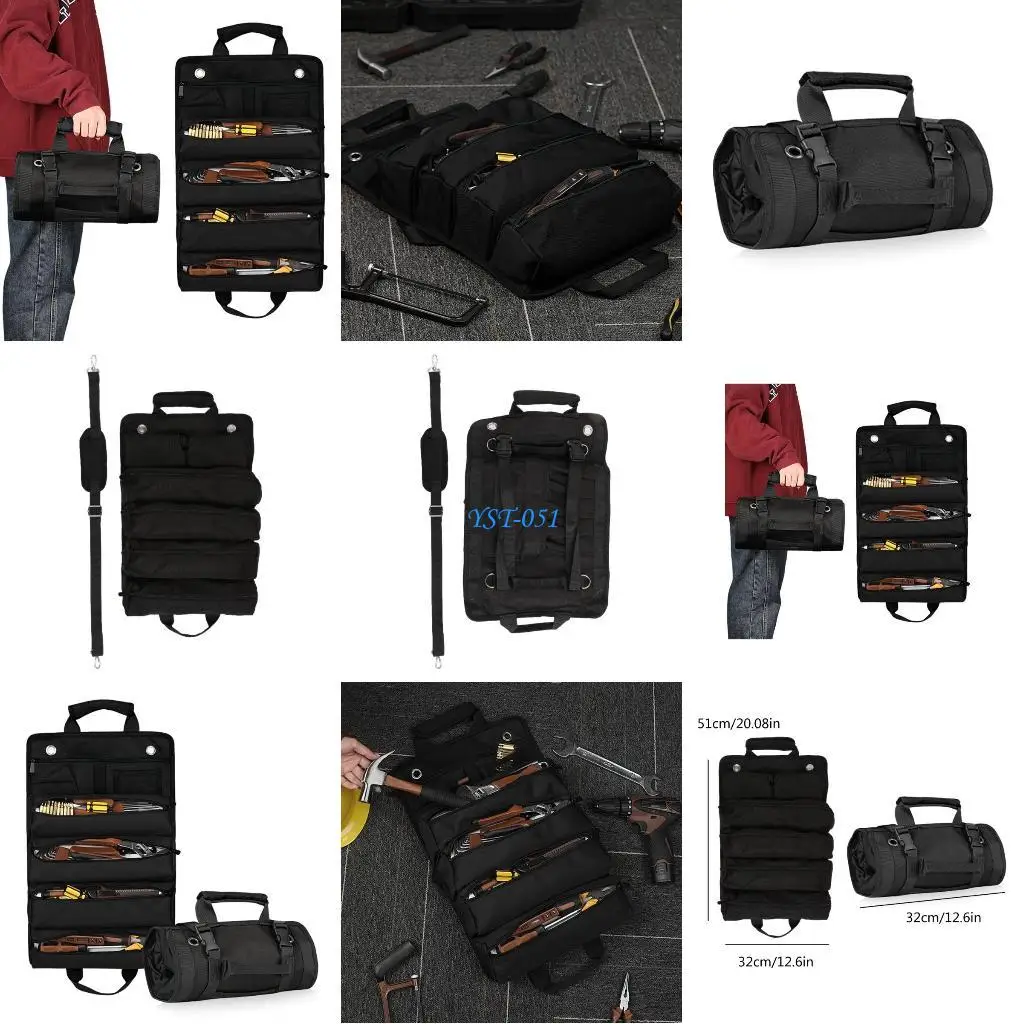 

E15A Tool Roll Bag Roll Up Tool Bag Suitable for Truck & Mechanic Carrying Case