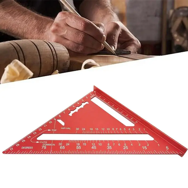 Triangle Ruler Metric Protractor Metal Precision Measuring Tool For Woodworking Carpentry Construction Drafting Architectural