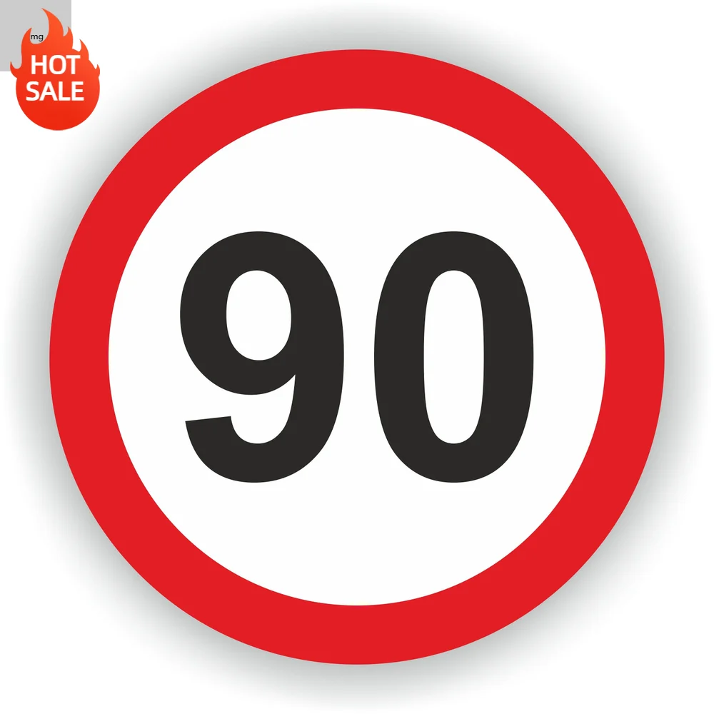 Speed Limit 90 Warning Vinyl Car Sticker Self Adhesive Decal For Car Bumper And Rear Window Decorative Design