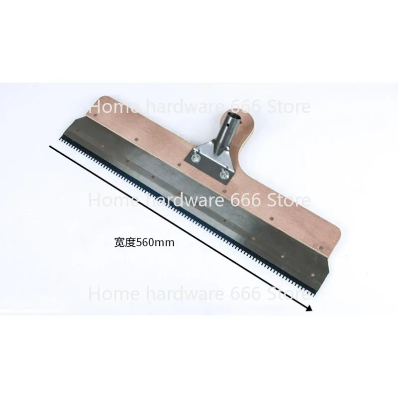 Manual Scraper Holder with 3MM/5MM Teeth and Adapter Cement Self-Leveling Scraper Epoxy Cement Mortar Construction Tool