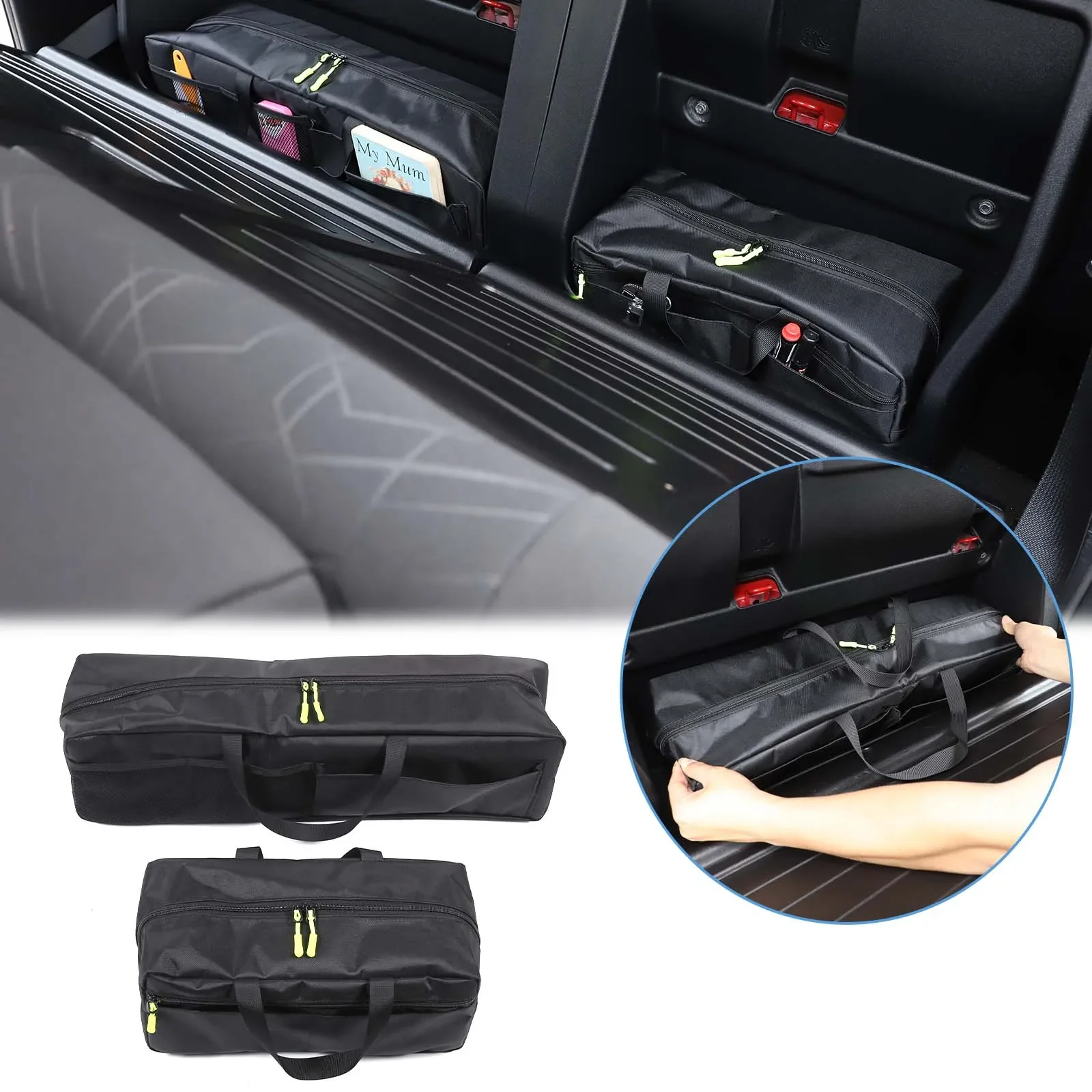 

For Toyota Tacoma 2016-2022 Car Rear Seat Side Debris Storage Bag Oxford Cloth Black Interior Accessories 2 Pcs