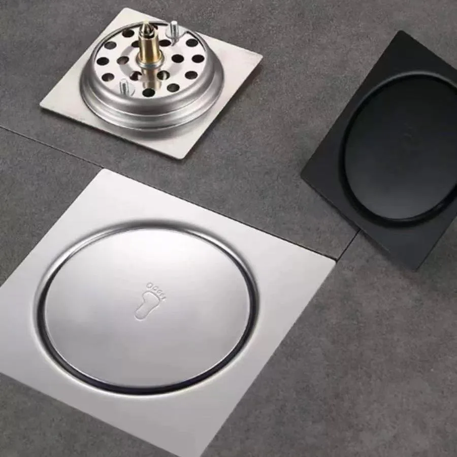 Round Pop Up Foot Floor Drain For Bathroom - Floor Cover Shower Room Push Down Drain Plug 10X10CM Or 15X15CM