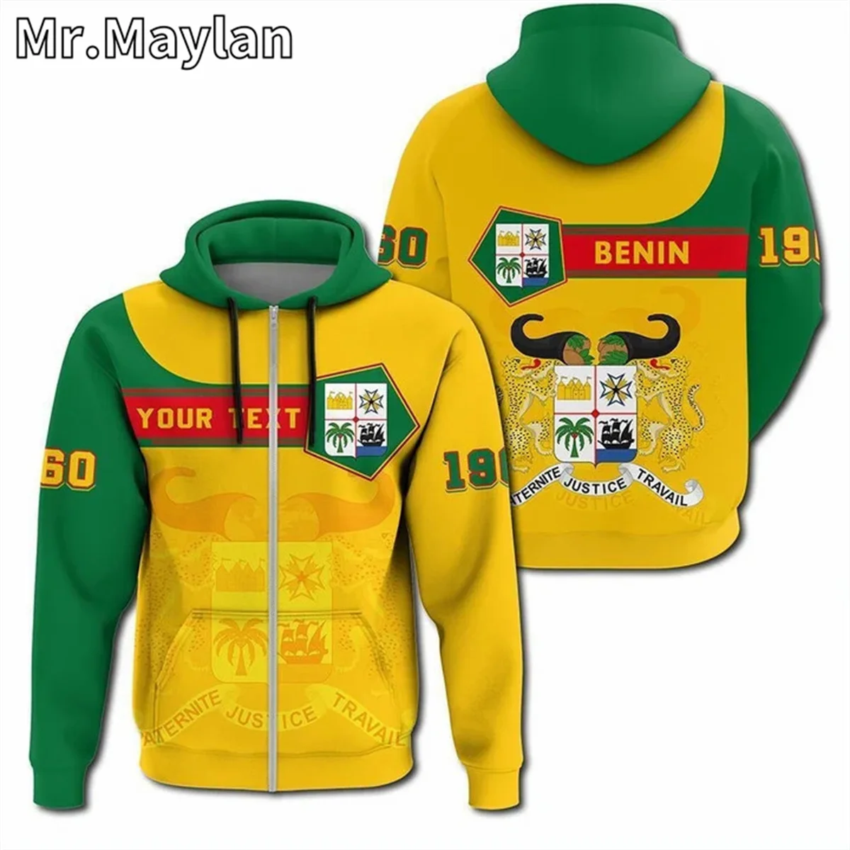 AFRICAN HOODIE BENIN COAT OF ARMS 3D Full Printed Unisex Hoodies Men/Women Streetwear Zip Pullover Casual Jacket Tracksuits Z-88