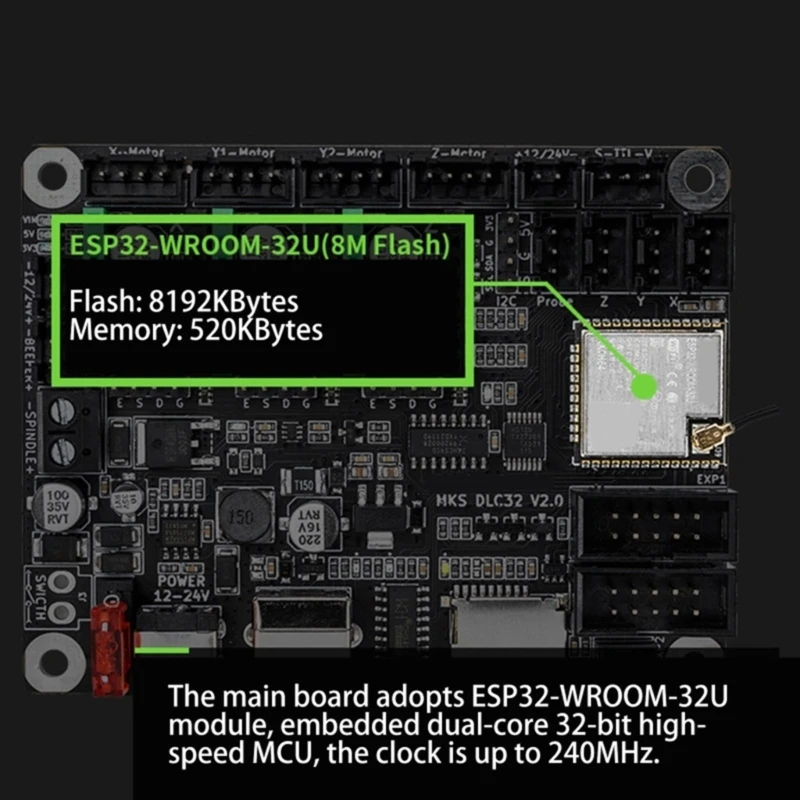 3D Printer Mainboard DLC32 V2.1 Engraver Offline Control 32bit with Light Burn Grblaser Controller 601b