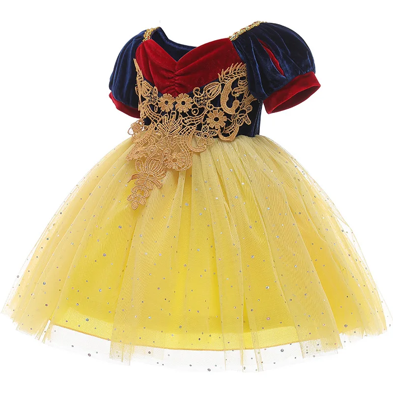 Baby Clothing Girls Snow White Dress  Flower Girl Fancy Gown Halloween Christmas Little Girls Snow White Costume Birthday Gift