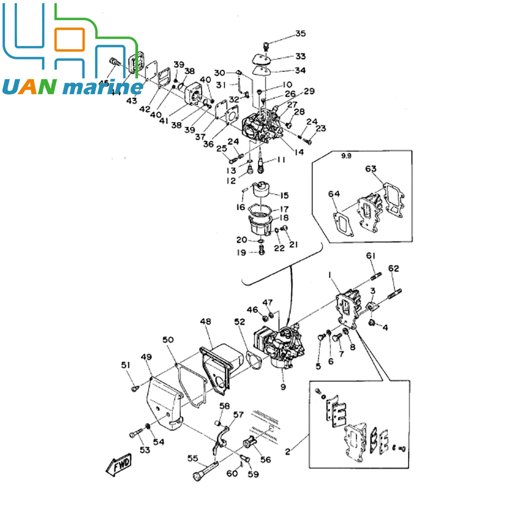 682-24412-00 Fuel Pump for Yamaha Mercury Nissan Tohatsu 2-Stroke 9.9 15 20 25 40 50 HP Outboard Motor 682-24412-01 682-24412-02