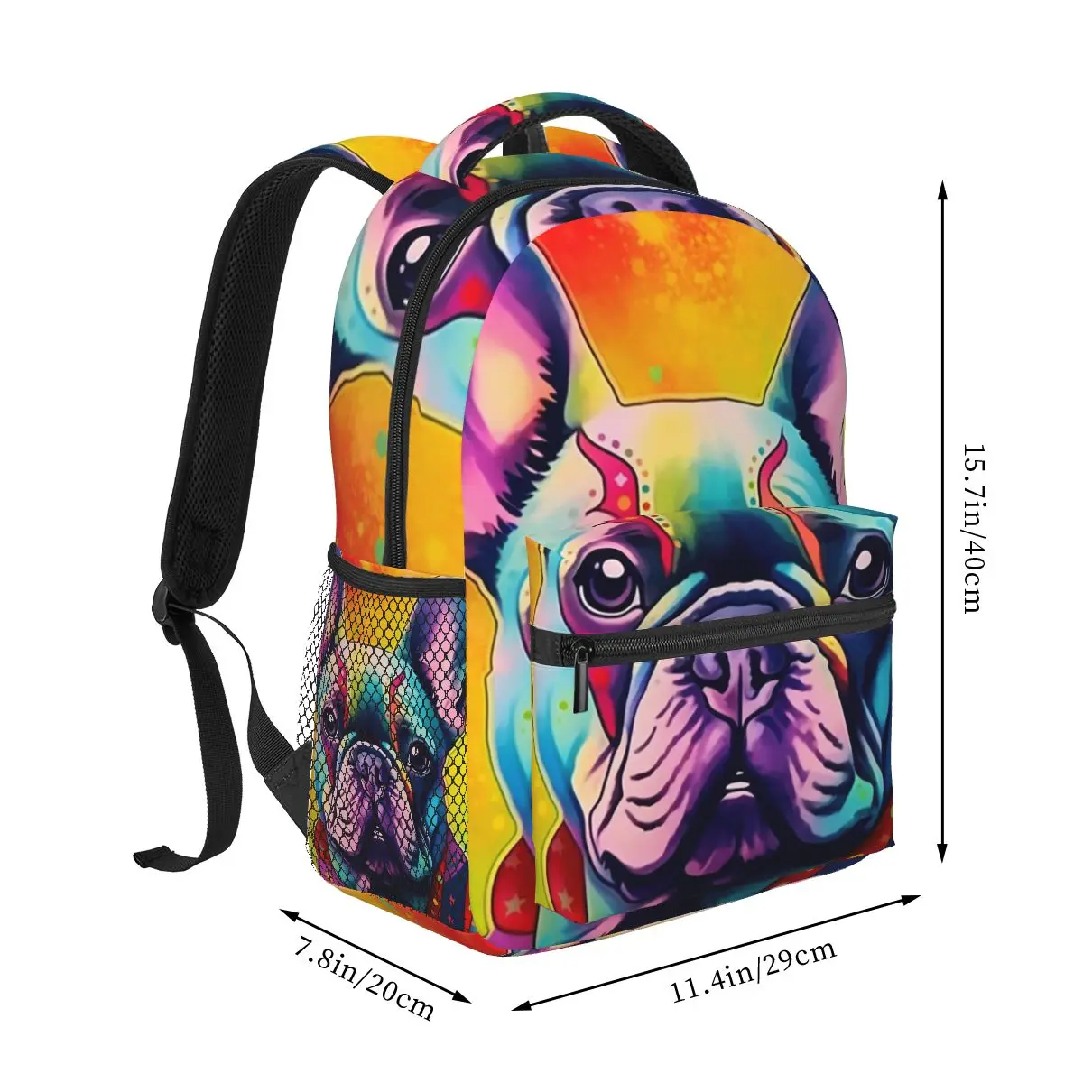 French Bulldog Puppy Facial Backpack Hot Sale Daypack Large Capacity Children BookBag School Bag Shoulder Bags for Men Women