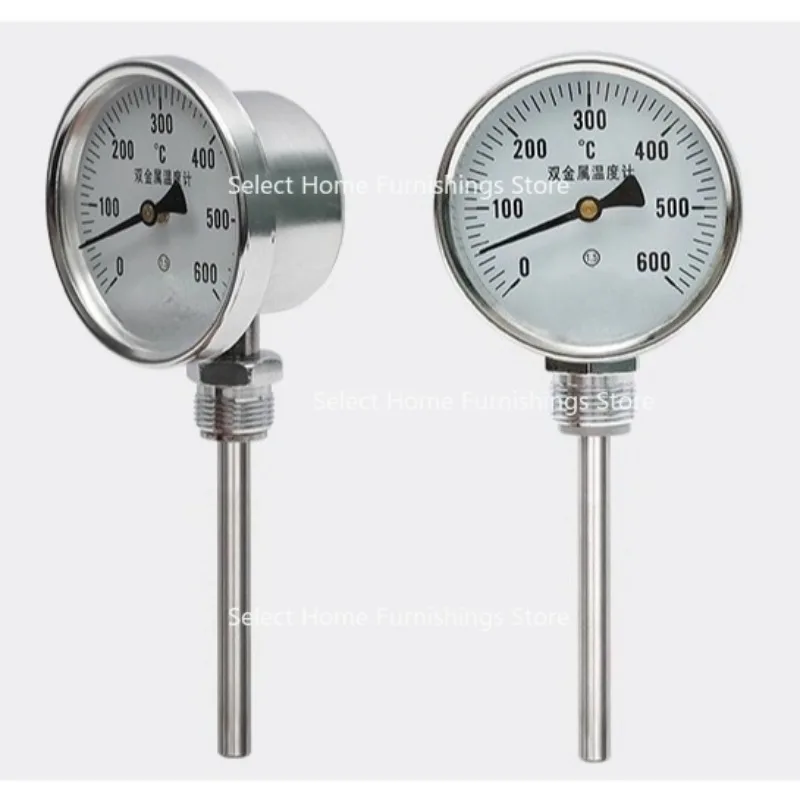 Suitable for Bimetal Thermometer WSS411/401 Diameter Axial Industrial Pipeline Boiler Stainless Steel Pointer Thermometer