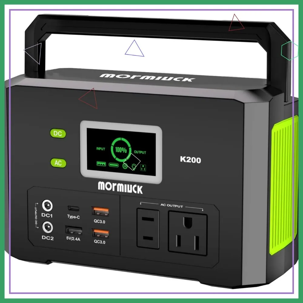 محطة طاقة محمولة 200 وات مع مخرج تيار متردد 110 فولت، بطارية احتياطية 32000 مللي أمبير في الساعة للاستخدام في حالات الطوارئ في المنزل وفي الهواء الطلق #1