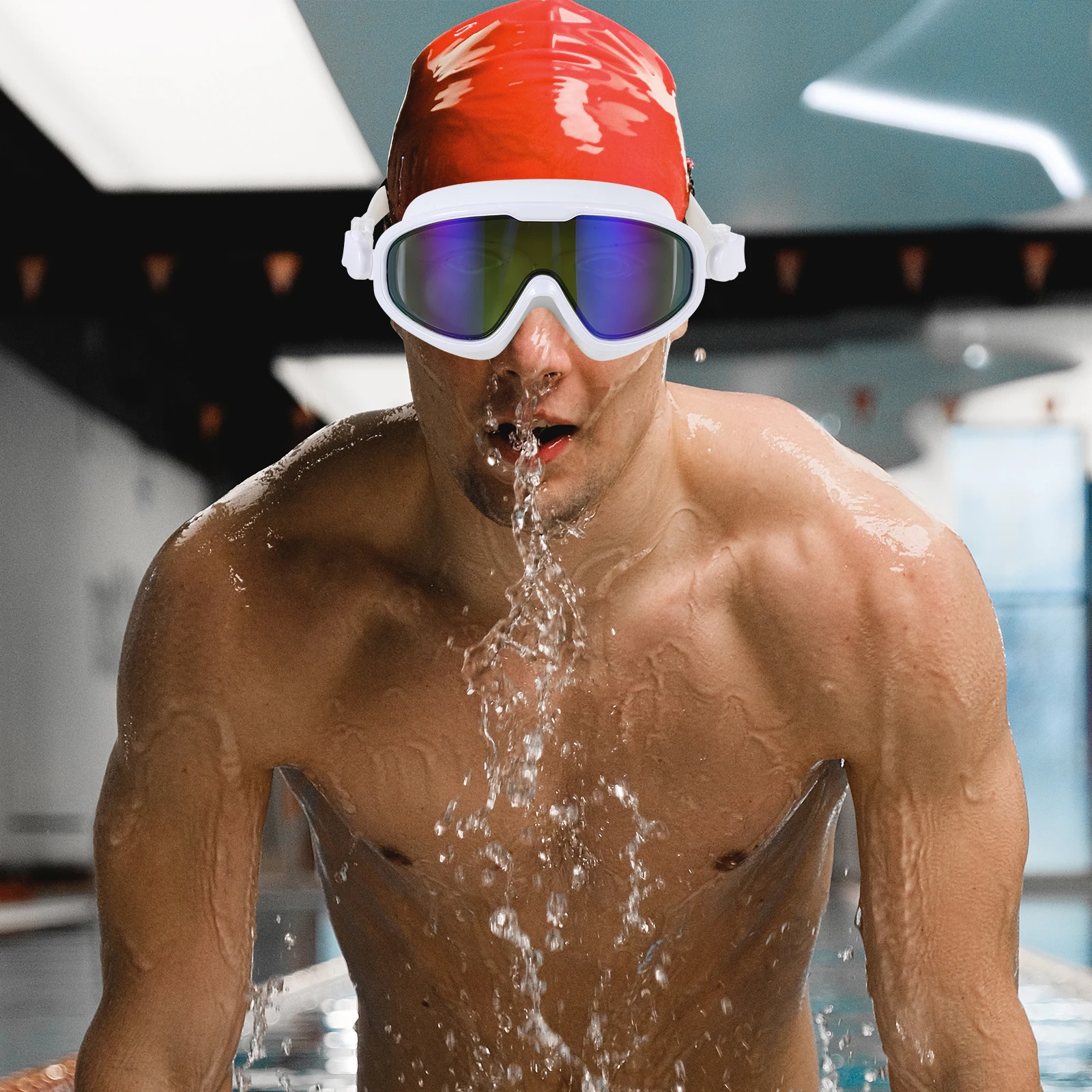 

Goggles Waterproof Swim Glasses Clear Distance Thickened Silicone Seal