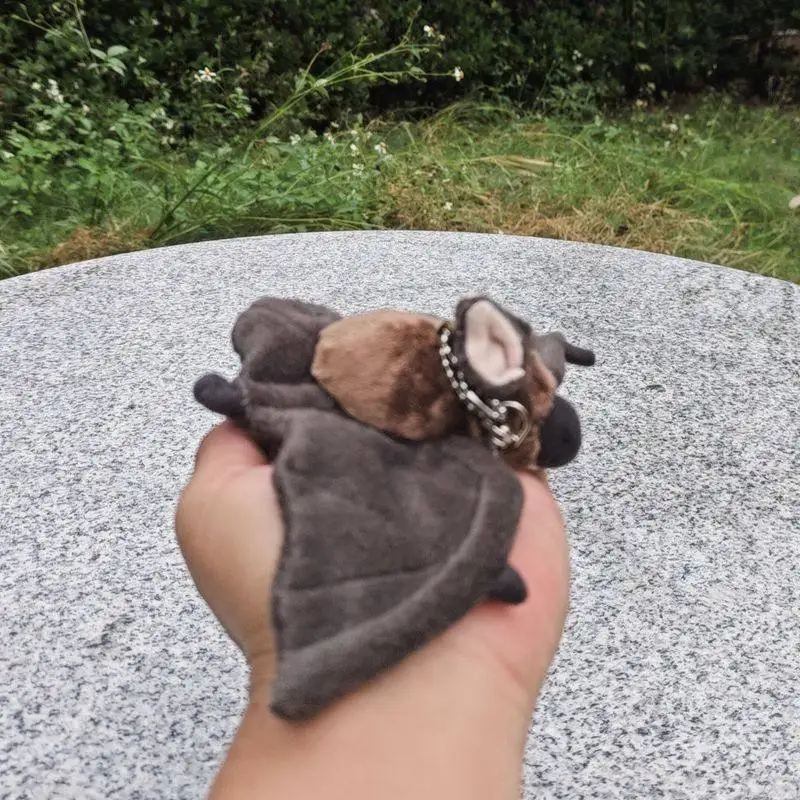 Niedlicher realistischer Fledermaus-Plüsch-Schlüsselanhänger, Ornament, Geschenk, L10 x B24 cm