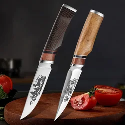 Barbecue Knife Boning Slicing Meat Fruit Vegetables Utility Butcher Boning Knife Wooden Handle Hand Forged Blade Kitchen Knives