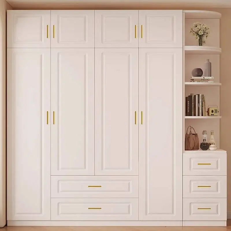 Handles Doors Wardrobe Luxury Partition Simple Wooden Drawers Wardrobe Storage Cabinets Corner Mueble Organizador Furniture