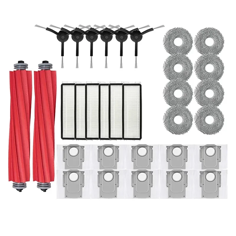 A94E-para Roborock Q Revo P10 A7400RR Robot aspirador filtro Hepa paños de fregona bolsa de polvo accesorios de repuesto negro