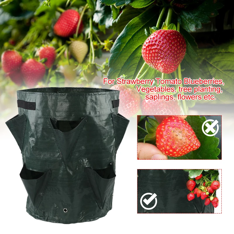 

Multi-Mouth Grow Bag 5/7/10 Planting Bags Gallons Strawberry Tomato Growing Bag Reusable Gardens Balconies Flower Herb Planter