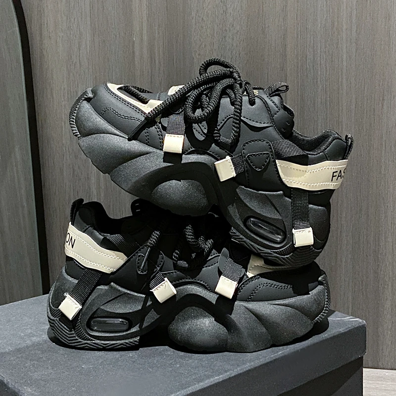 

Женские модные кроссовки на массивном каблуке 6 см, женские кожаные кроссовки на толстой подошве, женские летние спортивные туфли на платформе со шнуровкой