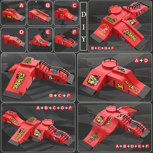 손가락 끝 스케이트 보드 어린이 장난감 손가락 스포츠 필드 훈련 소품 공원 경사로 난간 경사 모델 손가락 스케이트 보드 게임 10 최고의 판매 지판 장애물 -19