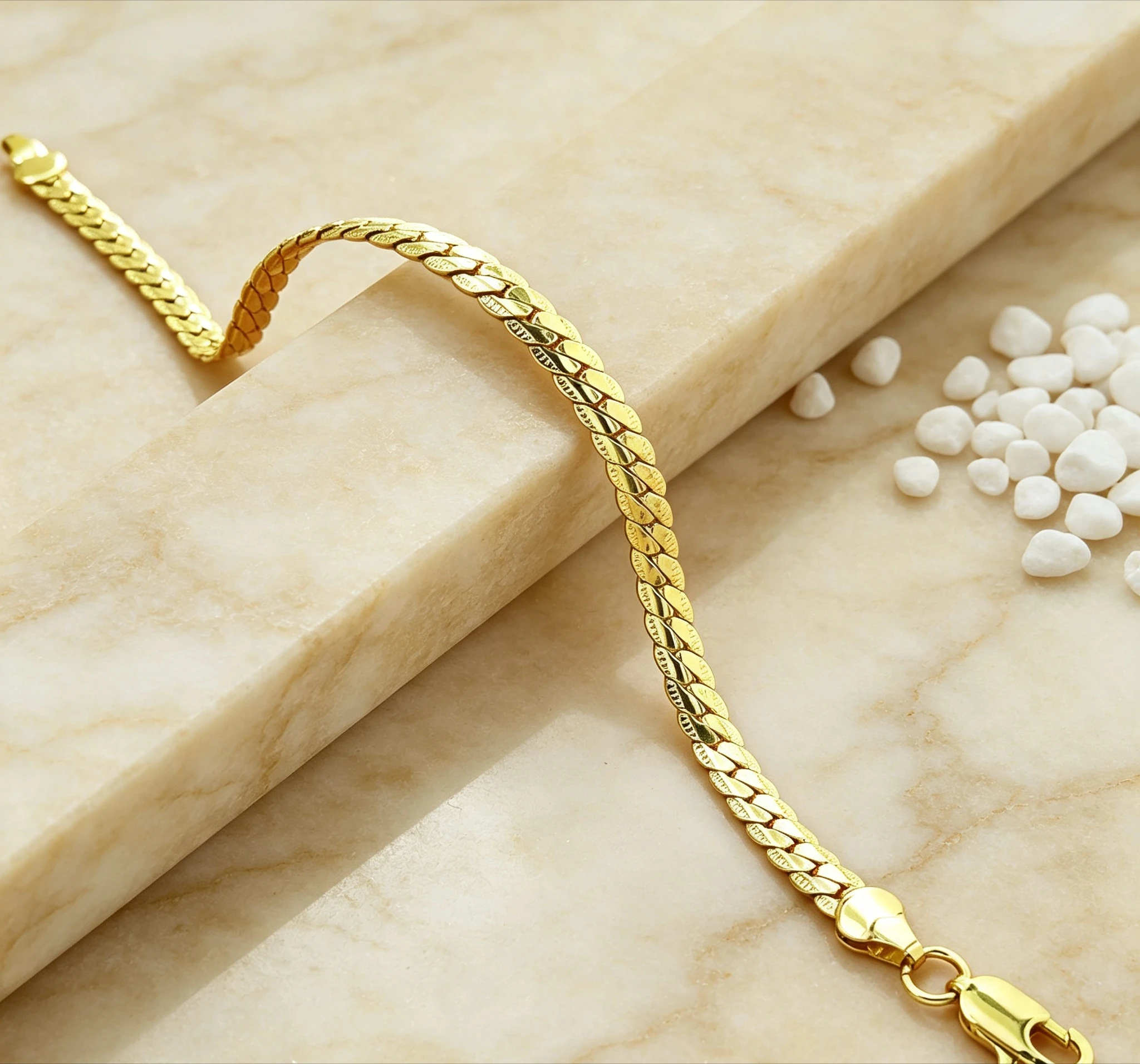Pure Gold real gold Men's and Women's Flat Snake Bone Bracelet 5mm Bracelet Giving gifts for friends