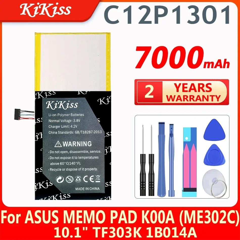 

Аккумулятор KiKiss 7000 мАч C12P1301 для ASUS, для MEMO PAD K00A (ME302C) для MemoPad 10,1 "TF303K 1B014A