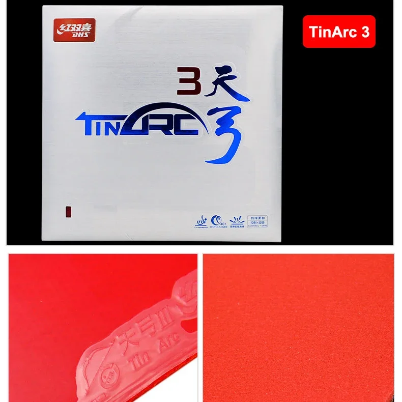 New Original DHS TINARC 3 Table Tennis Rubber Semi-Sticky Pimples-in TINARC 5 Non-Tacky Ping Pong Racket Rubber with Cake Sponge