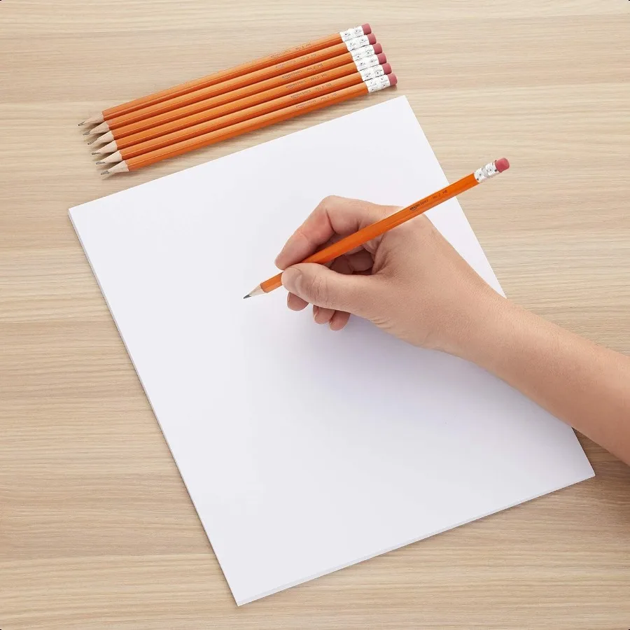 قلم رصاص خشبي مكون من قلم رصاص HB مشحذ مسبقًا، 150 قطعة باللون الأصفر