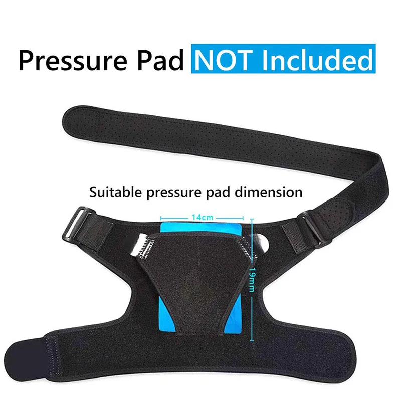 Shoulder Support Brace with Pressure Pad for Men Women Single Compression Sleeve Torn Rotator Cuff AC Joint Pain Relief Strap