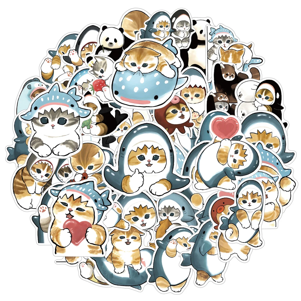 10/30/50pcs Cute Cats Cartoon Graffiti Stickers Decals for Laptop Phone Case Scrapbooking Kawaii Decoration Sticker Wholesale