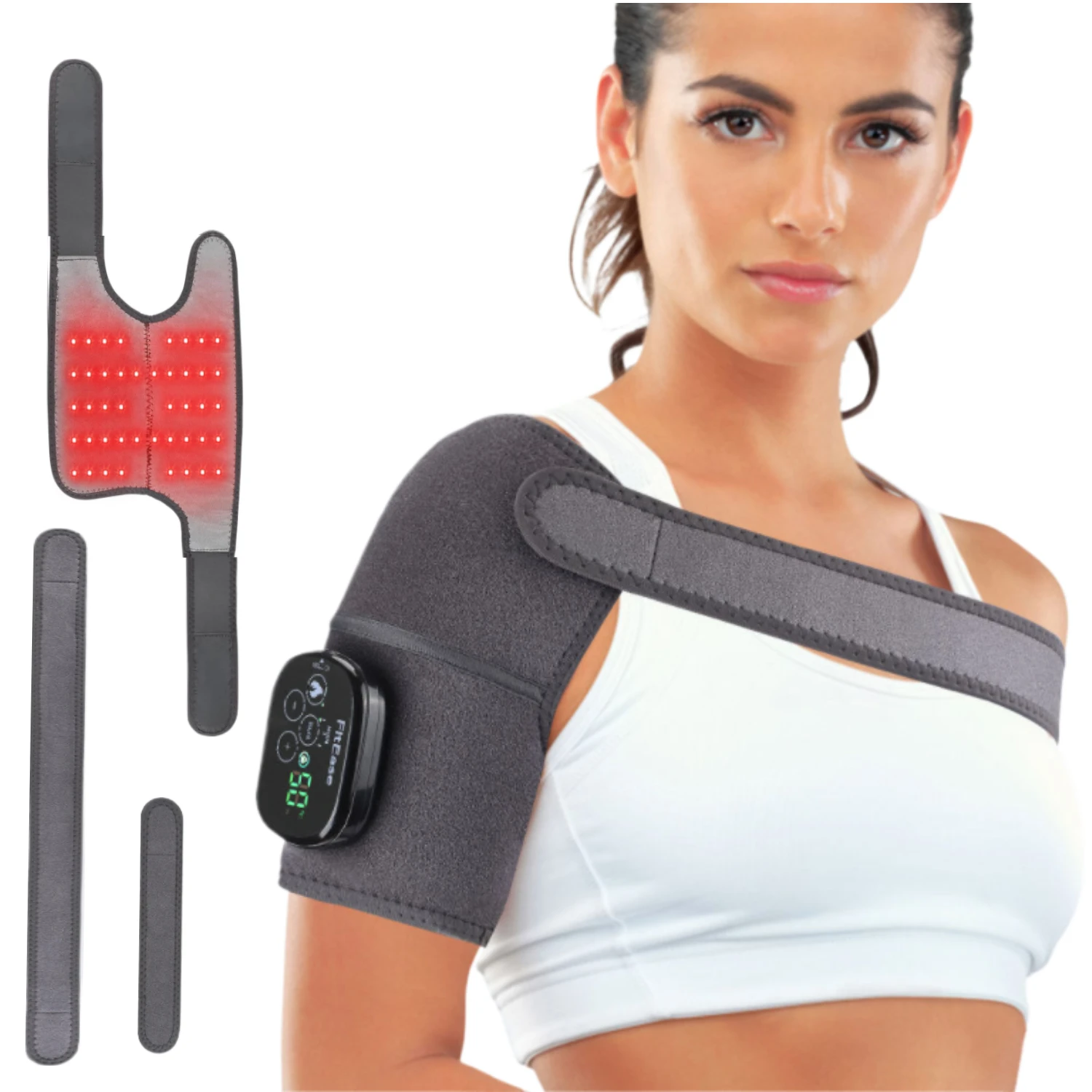 

Red Light Therapy shoulder&Knee pad Rechargeable&Cordless 660&850 nm infrared therapy Wrap Belt Wearable Knee Shoulder Elbow Pad