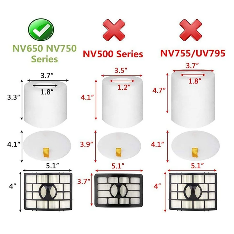 샤크 로테이터 프로 리프트 어웨이 진공용 필터 교체 부품 액세서리, NV650 NV651 NV652 NV750 NV751 NV752