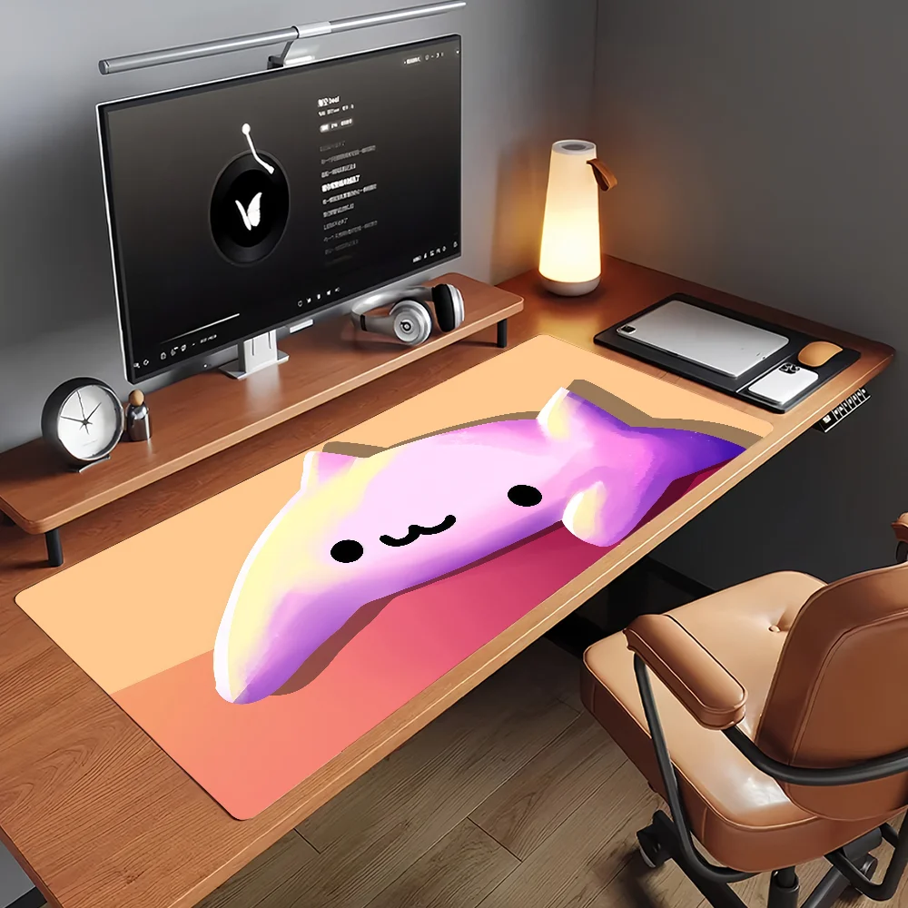Bongo Cat Mouse Pad Non-slip Locking Edge DeskMat PC Laptop Accessories Rubber Office Keyboard Game Carpet 350x900x3mm