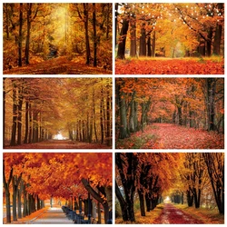 Autumn Scenery Background Natural Fall Mable Forest Photography Backdrops Baby Shower Portrait Photographic Photo Studio Prop